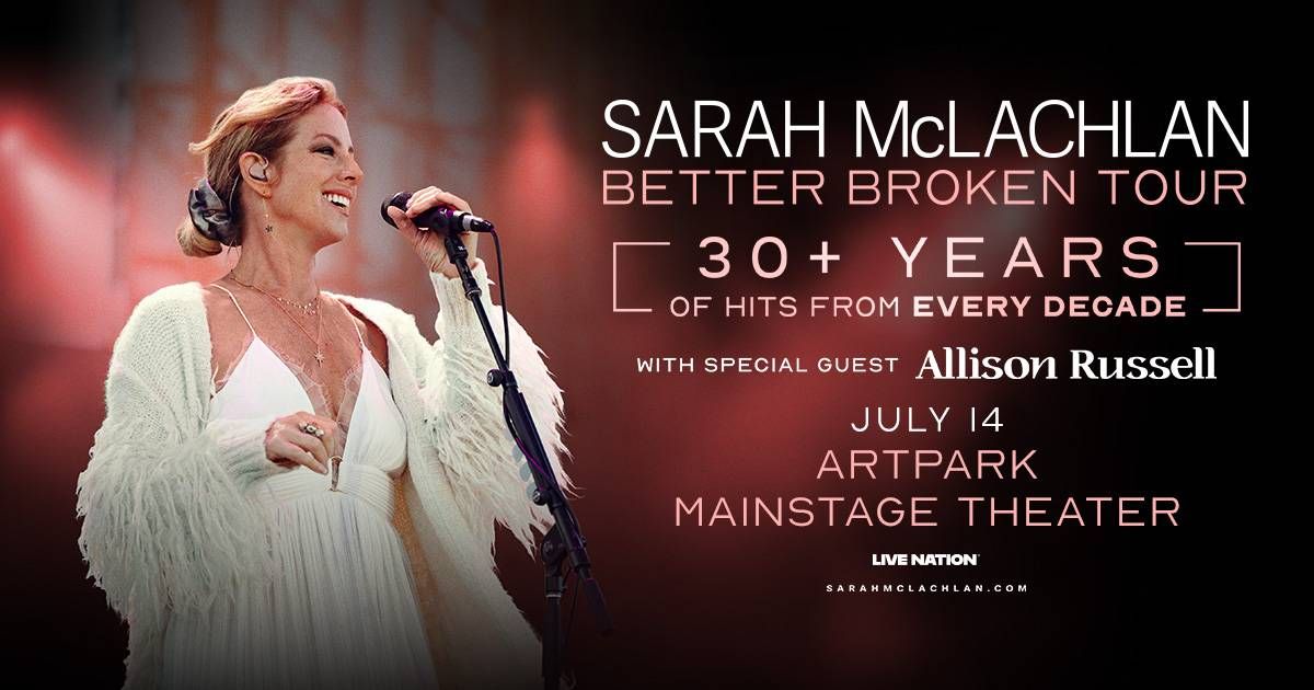 Last chance to win a pair of tickets to Sarah McLachlan at Artpark on 7/14