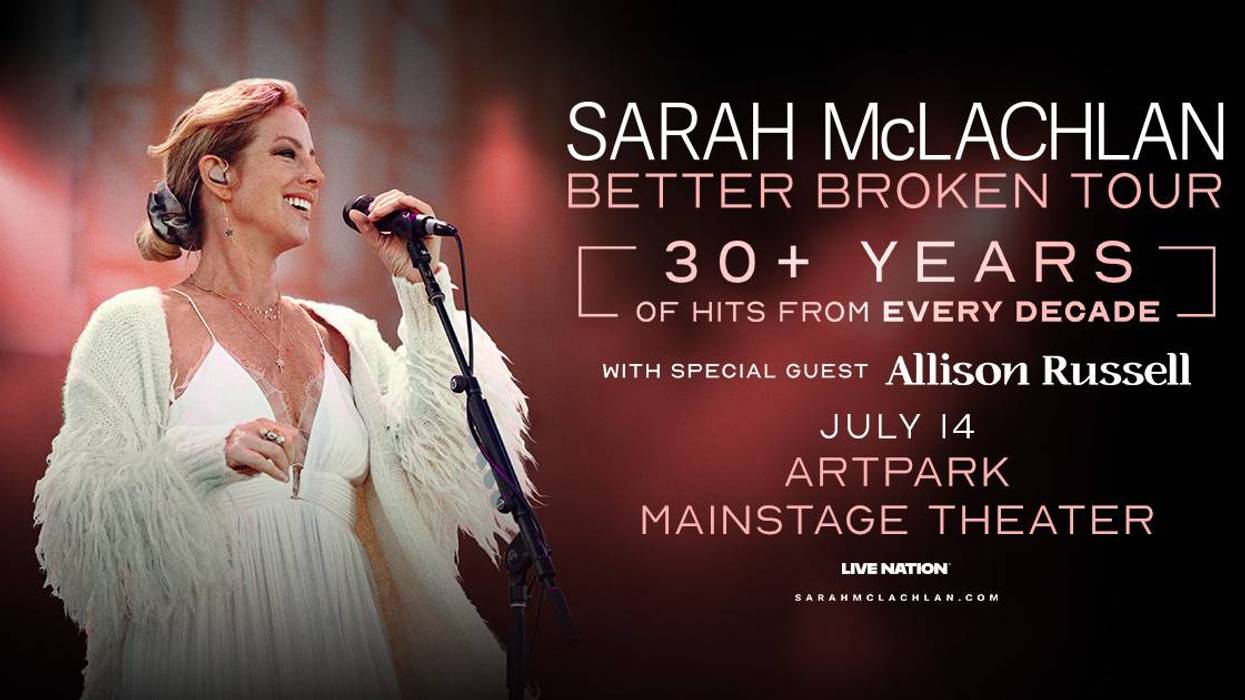 Last chance to win a pair of tickets to Sarah McLachlan at Artpark on 7/14