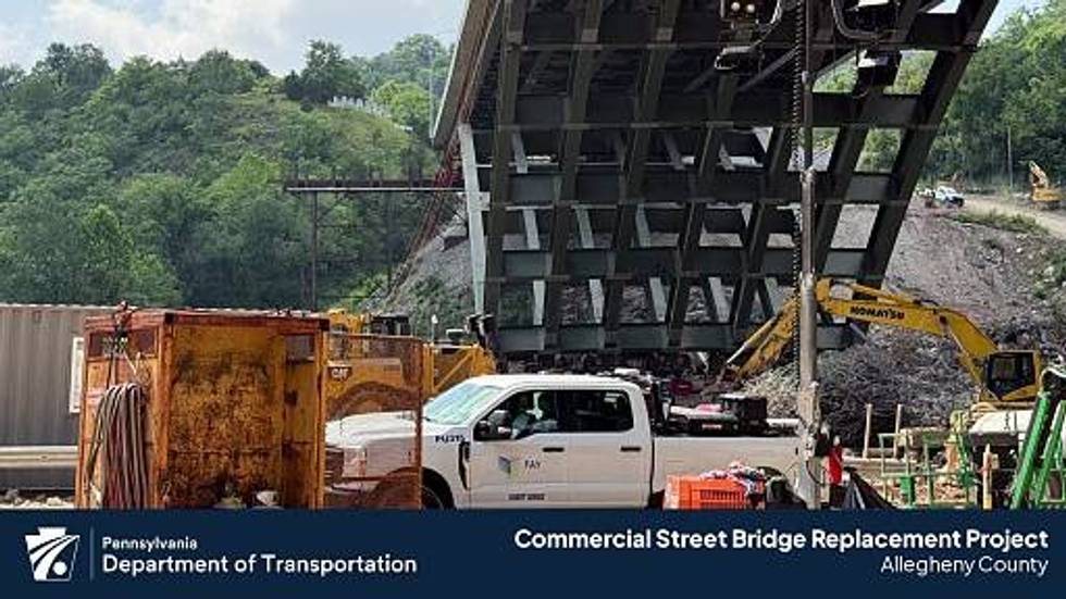 Commercial Street Bridge slide into place - Pittsburgh - Parkway East