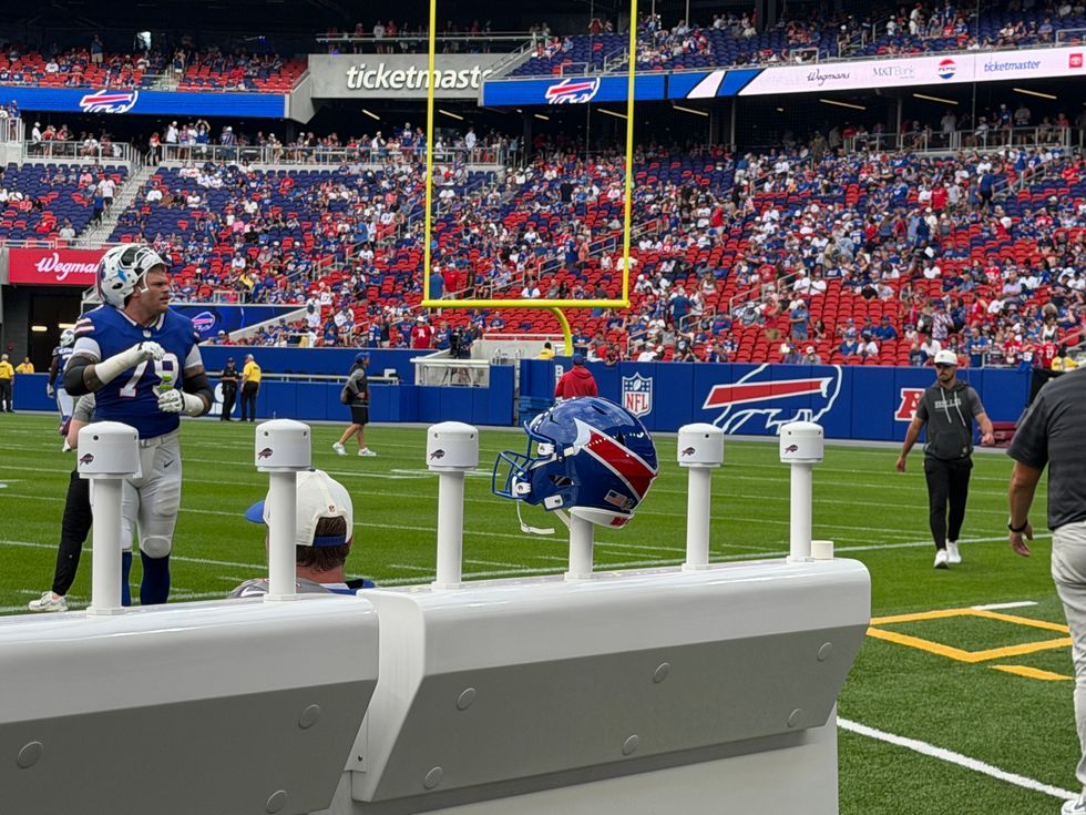Bills show off new stadium, new uniforms