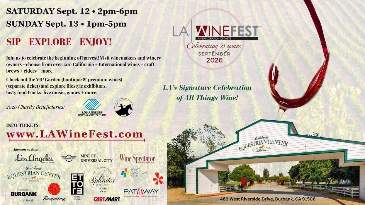 Enter for a chance to win tickets to attend LA Wine Fest on Saturday, September 12th