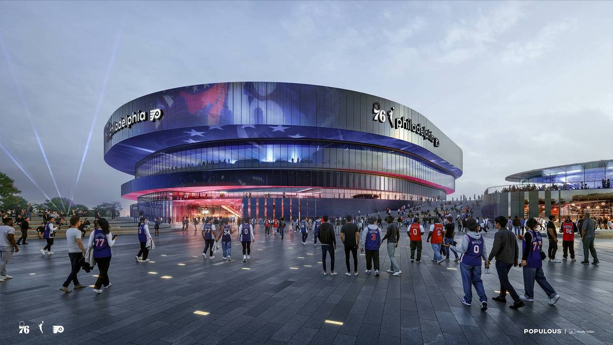 76ers and Flyers reveal renderings of proposed arena on the grounds of old Spectrum