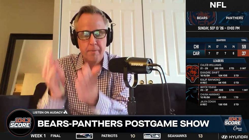 Bears offense explodes in 59-37 win over Panthers