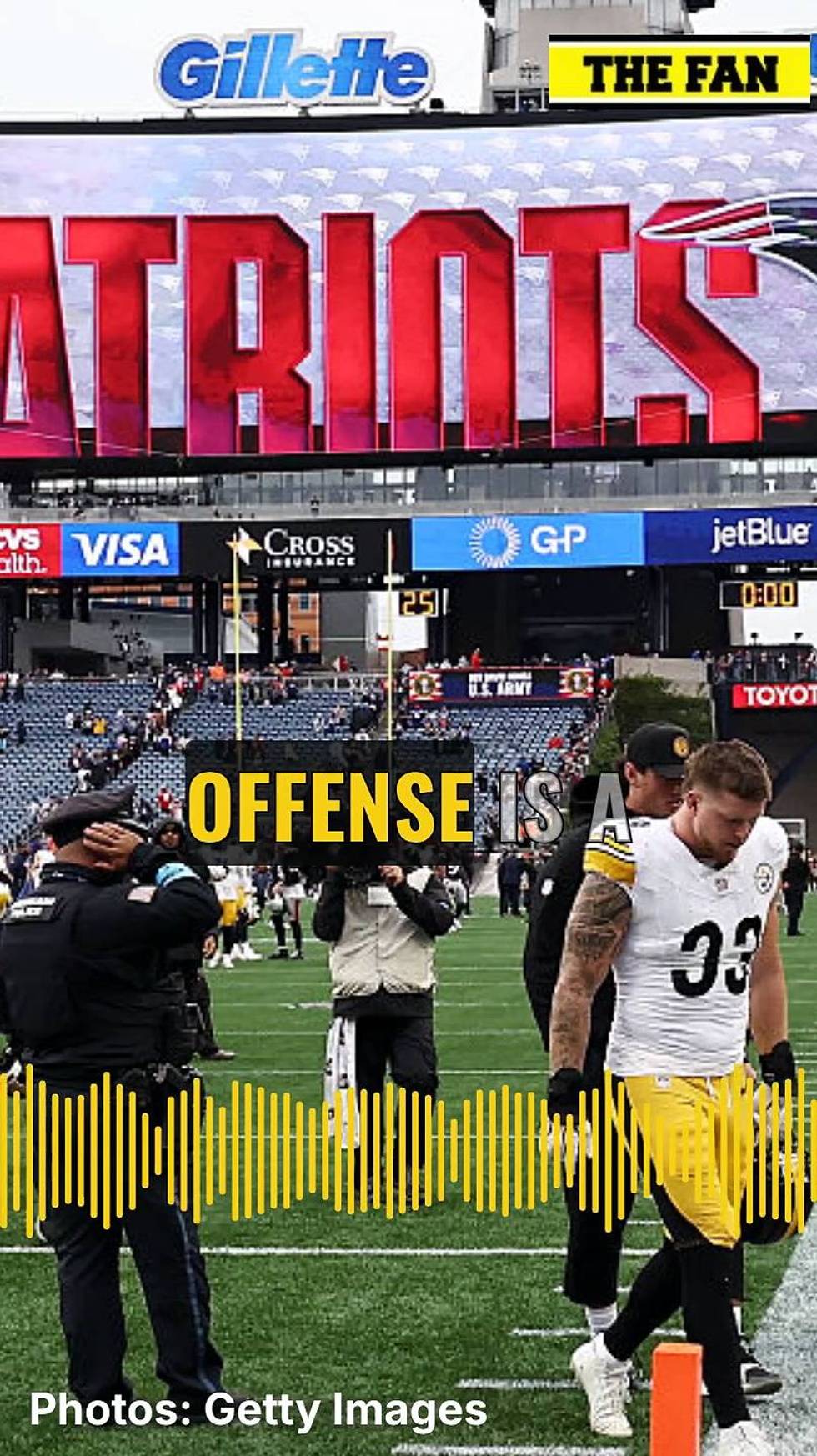 Fan postgame after loss to New England