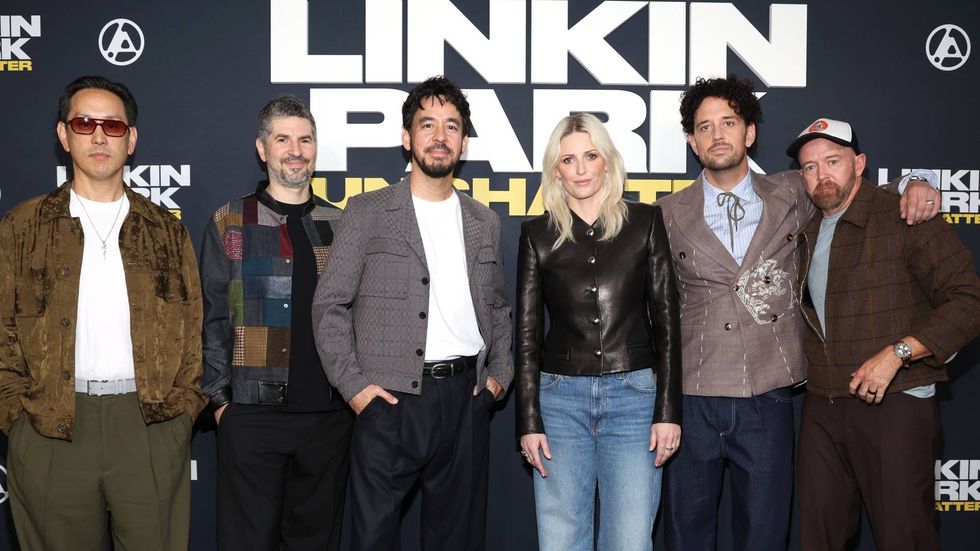 Linkin Park at the premiere of 'UNSHATTER'