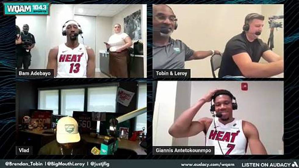 Giannis Antetokounmpo & Bam Adebayo Talk Teaming Up w/ Miami Heat, Pelle Larsson, and Team Mini Camp