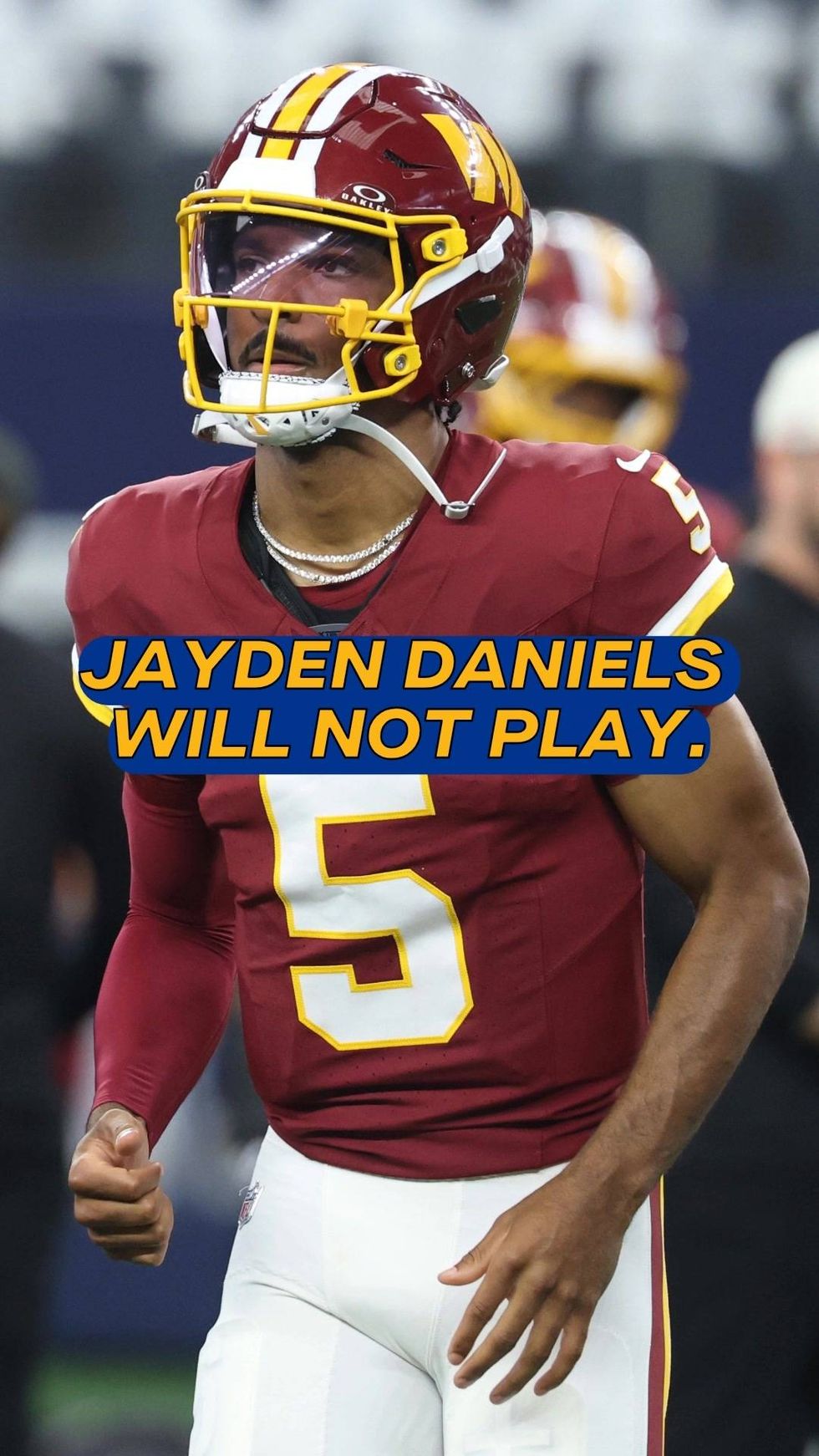 Jayden Daniels will not play against the Colts this Sunday