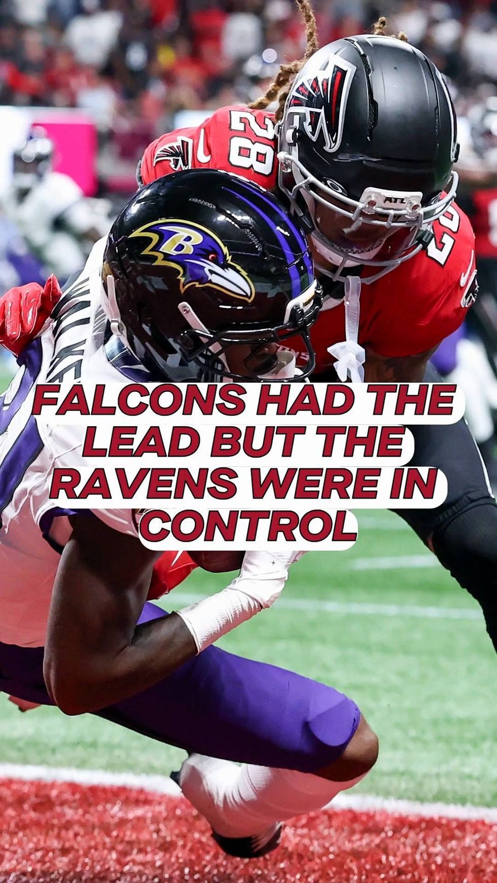 Falcons led but the Ravens had control