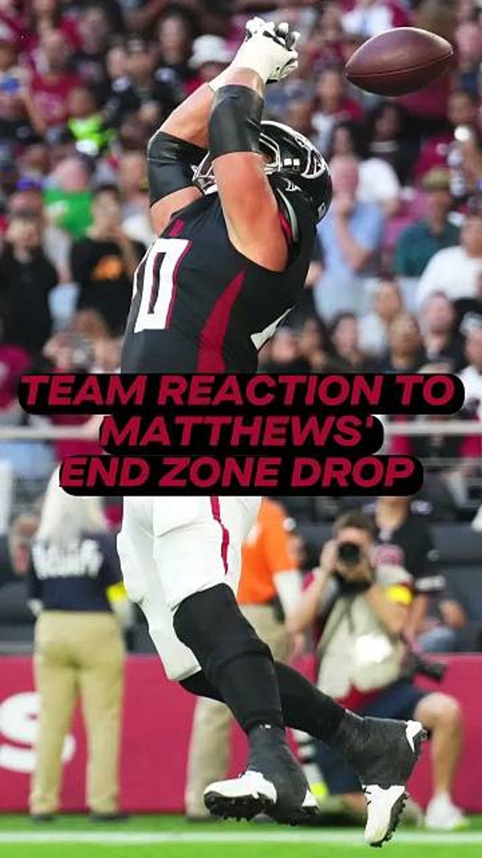Offense's reaction to Jake Matthews' end zone drop