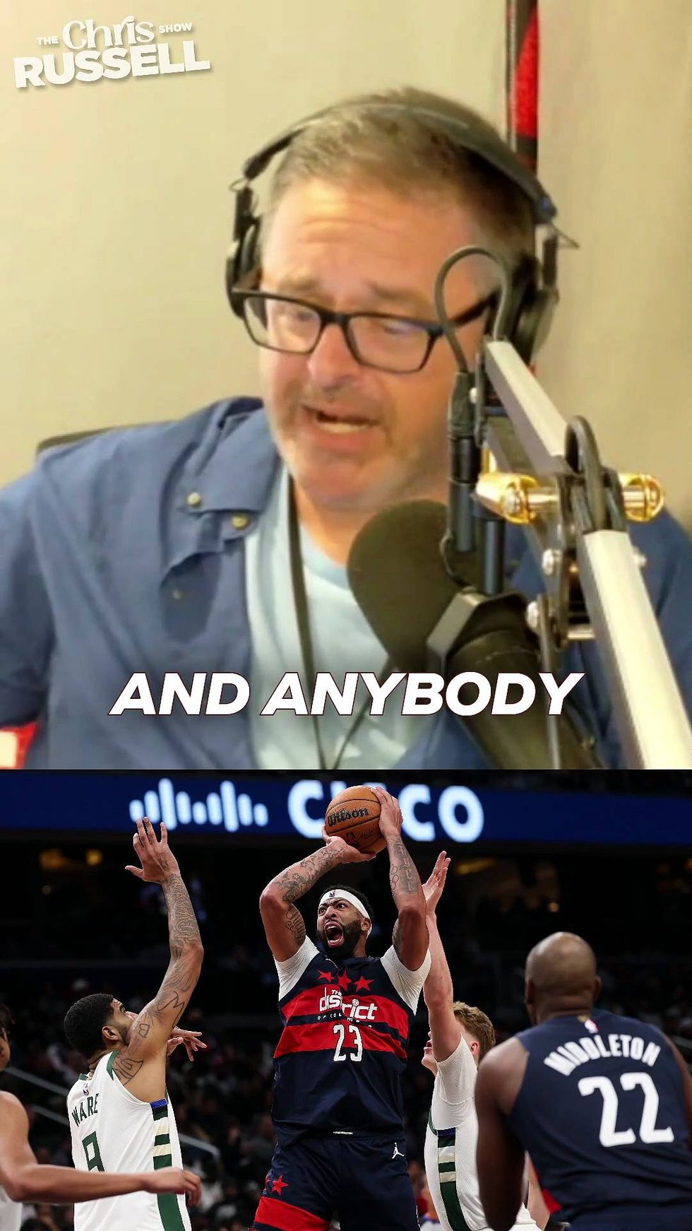 Rooster says, "Let Anthony Davis cook inside."