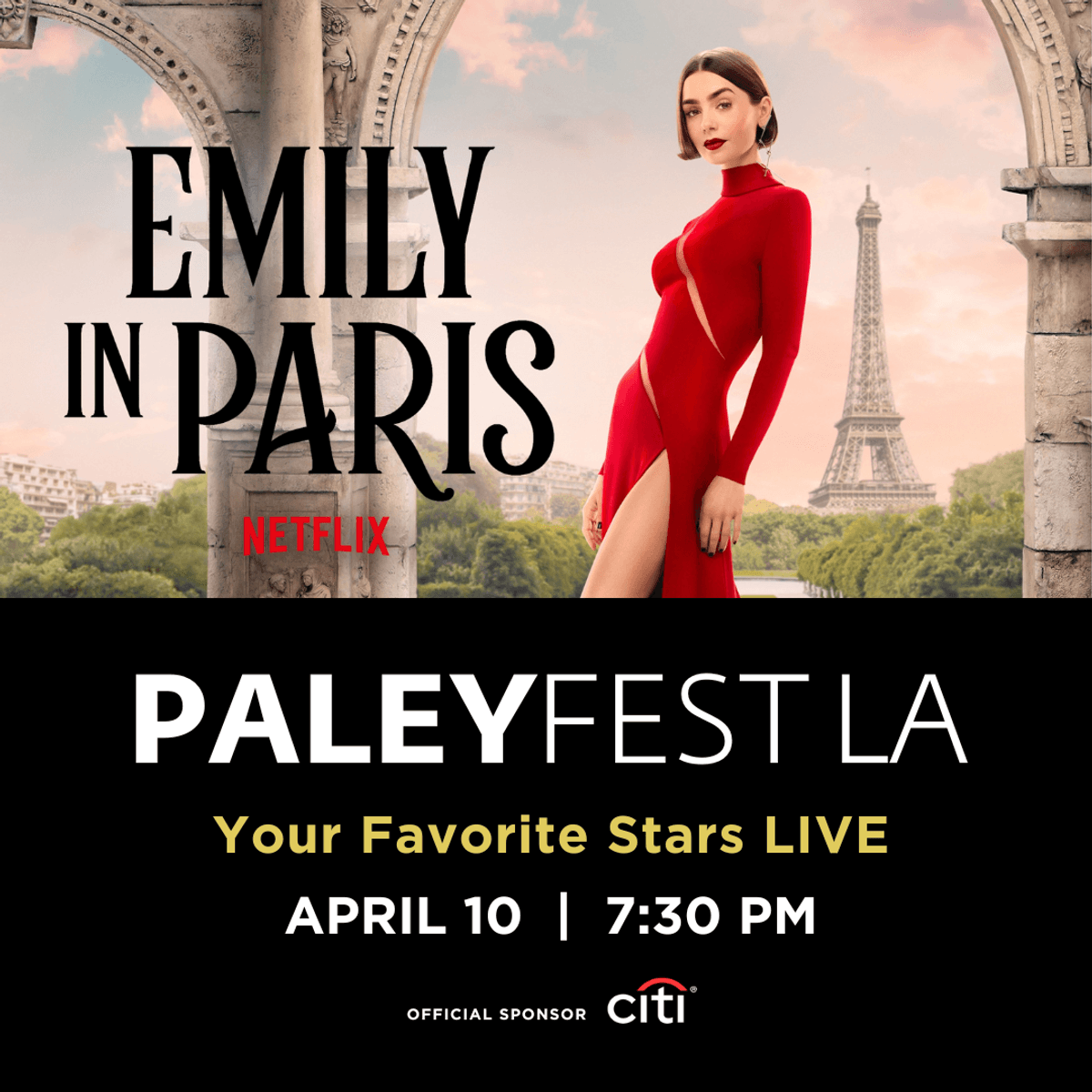 Enter for your chance to win tickets to PaleyFest LA 2026: Emily in Paris