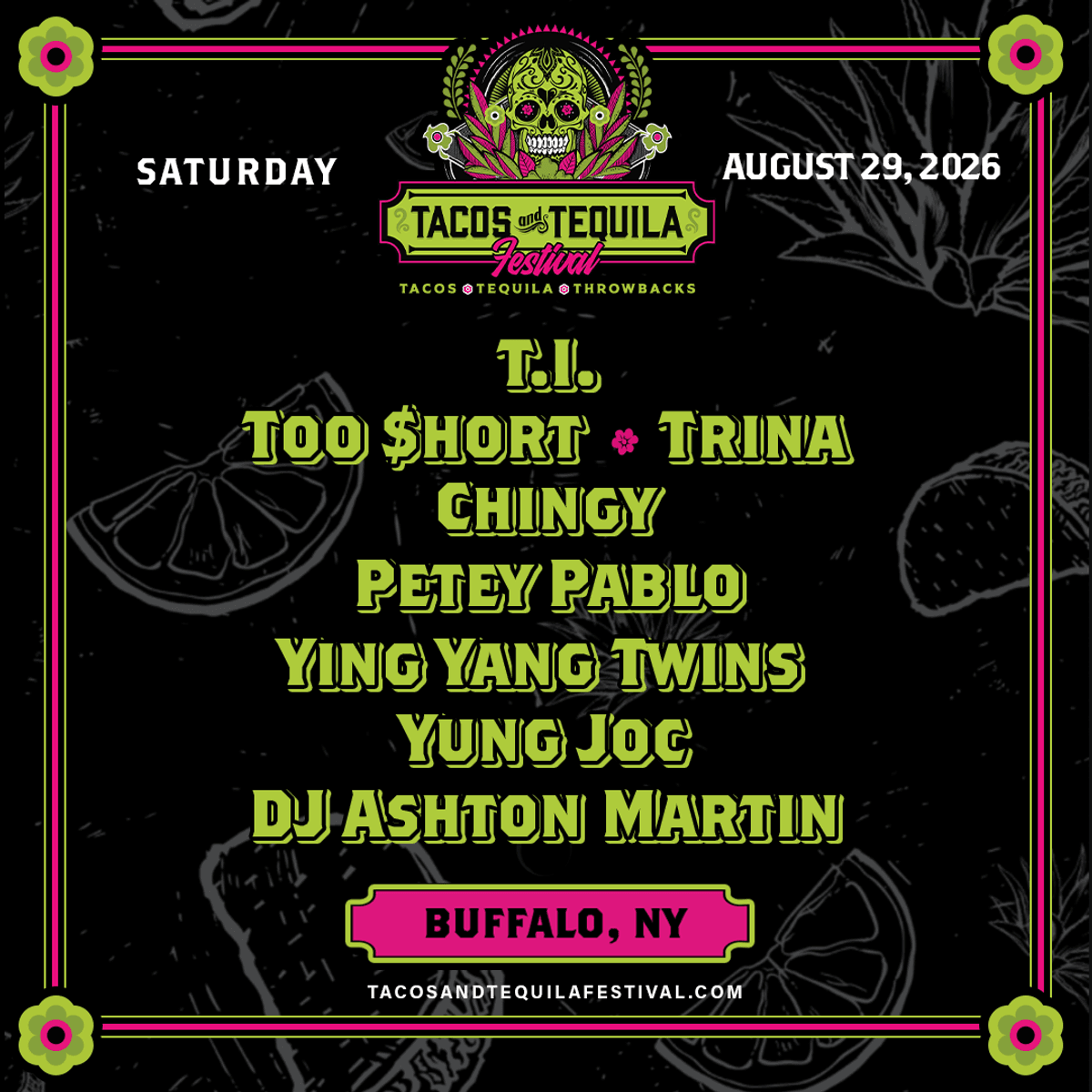 Your chance to win a 4 pack of tickets to Tacos and Tequila 8/29