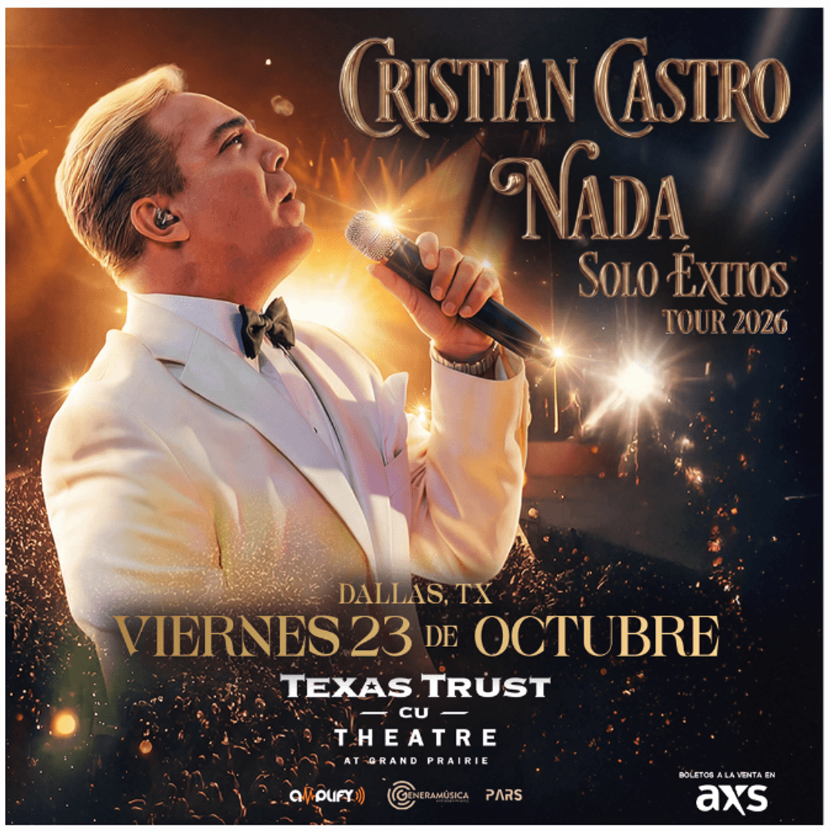 Listen for your chance to win tickets to Cristian Castro!