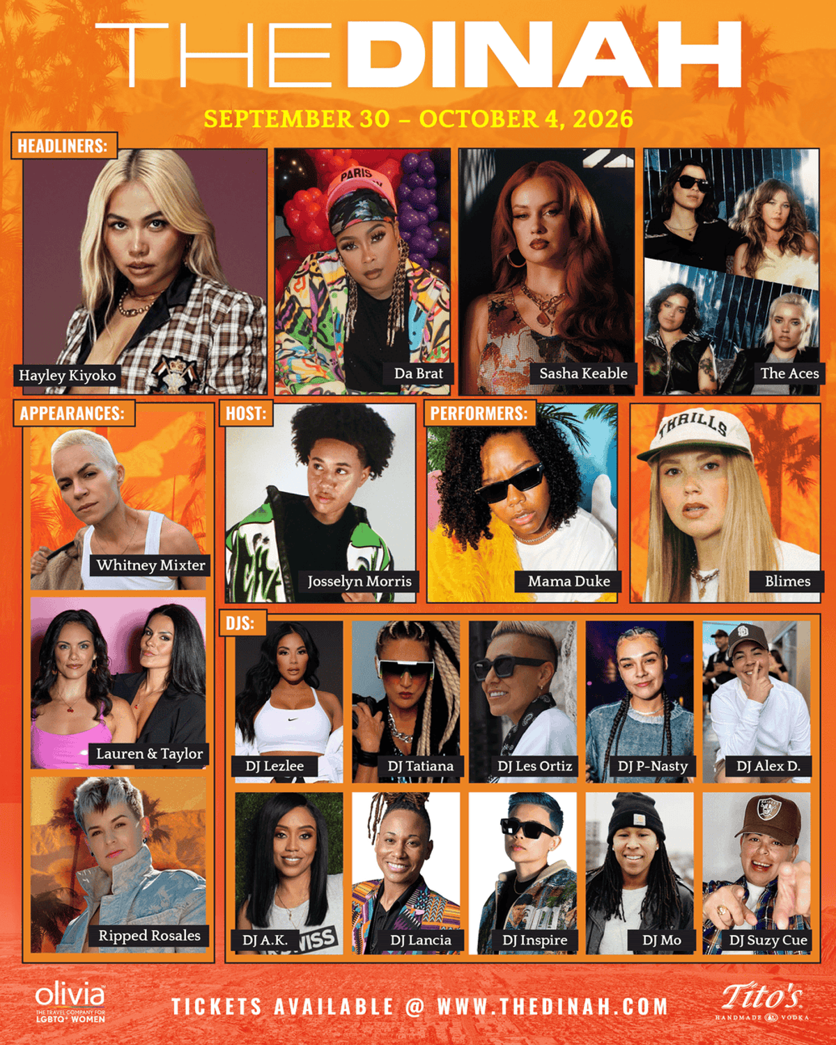 Win premium passes to The Dinah 2026