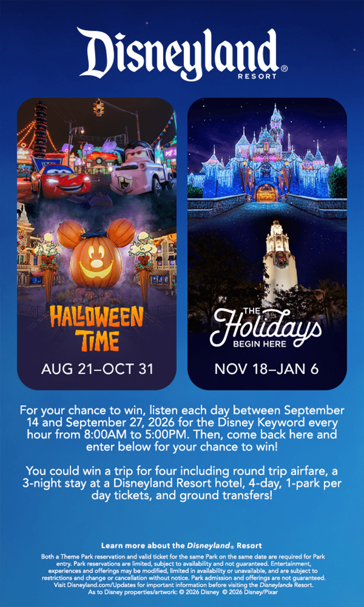 Your chance to win a trip to the Disneyland® Resort from Majic 95.5!