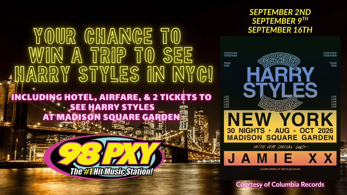 PXY: Your chance to win a trip to see Harry Styles in NYC on 9/2