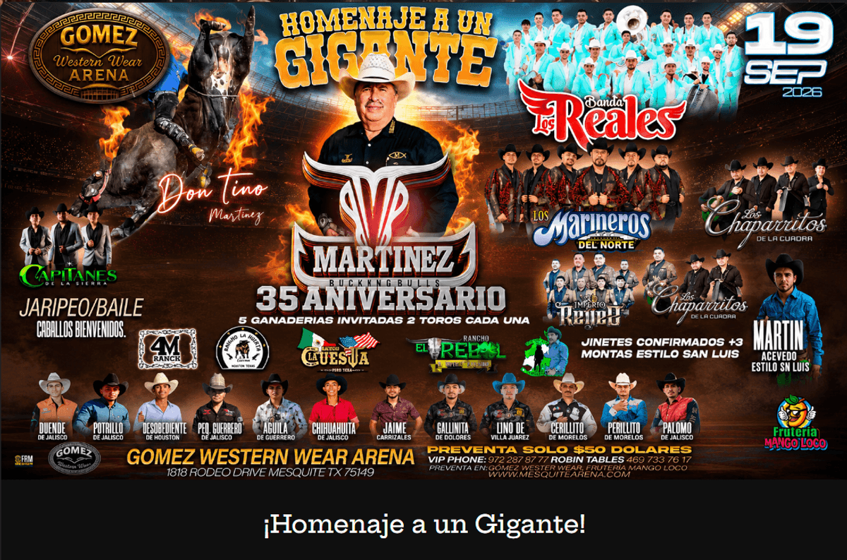 Your chance to experience Gomez Western Wear Arena!