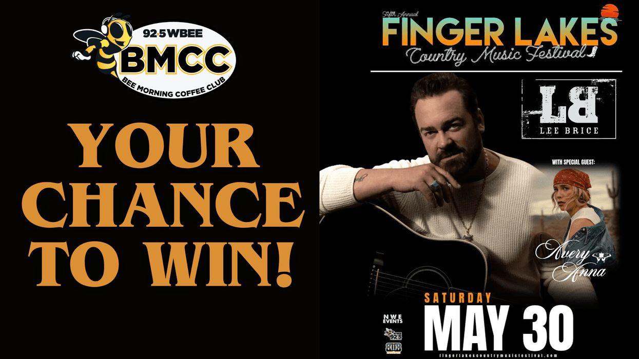 WBEE: Your chance to win 2 tickets to Finger Lakes Music Festival to see Lee Brice with Avery Anna 5/30