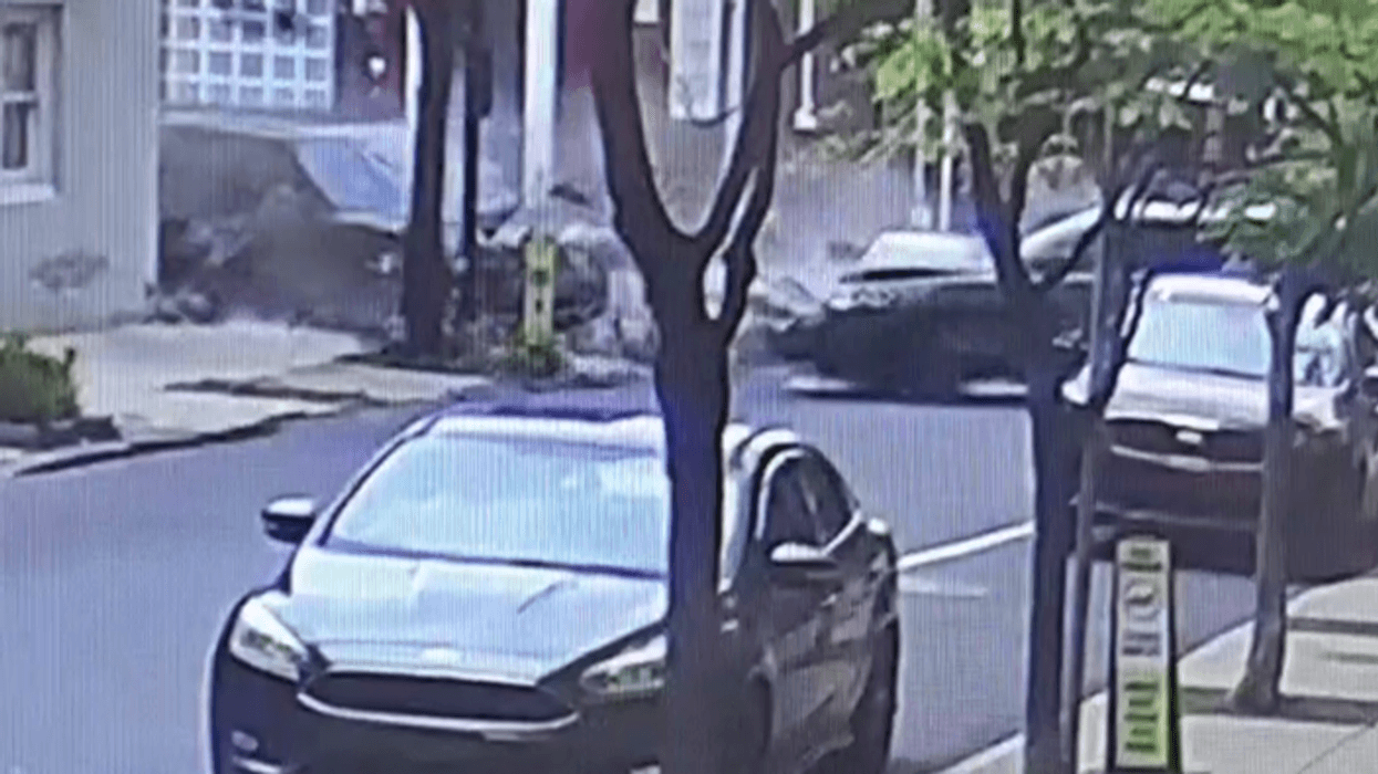 Speeding vehicle caught on video slamming into another vehicle in front of Center City charter school