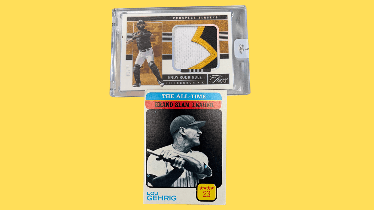Win an Endy Rodriguez Jersey Patch Card AND a Lou Gehrig Card