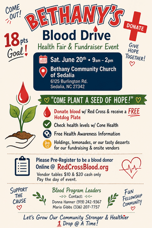 Bethany Community Church Health Fair and Blood Drive