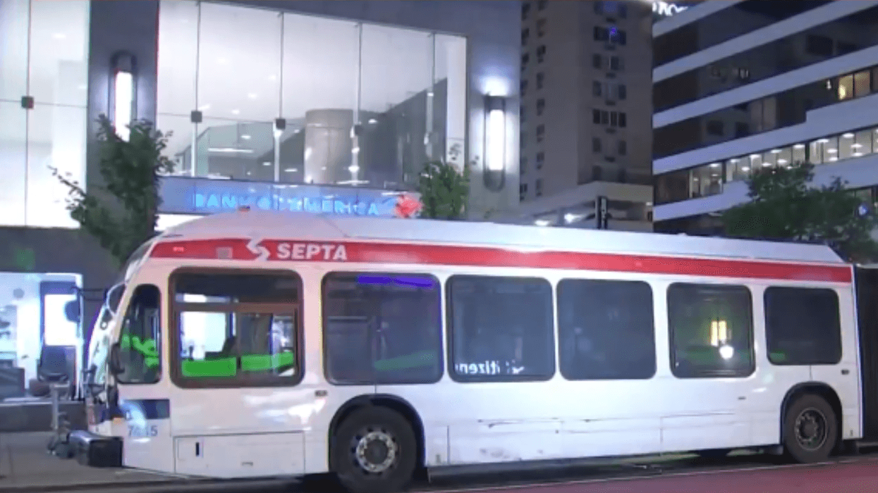 Car crashes into bus in Center City; 4 injured