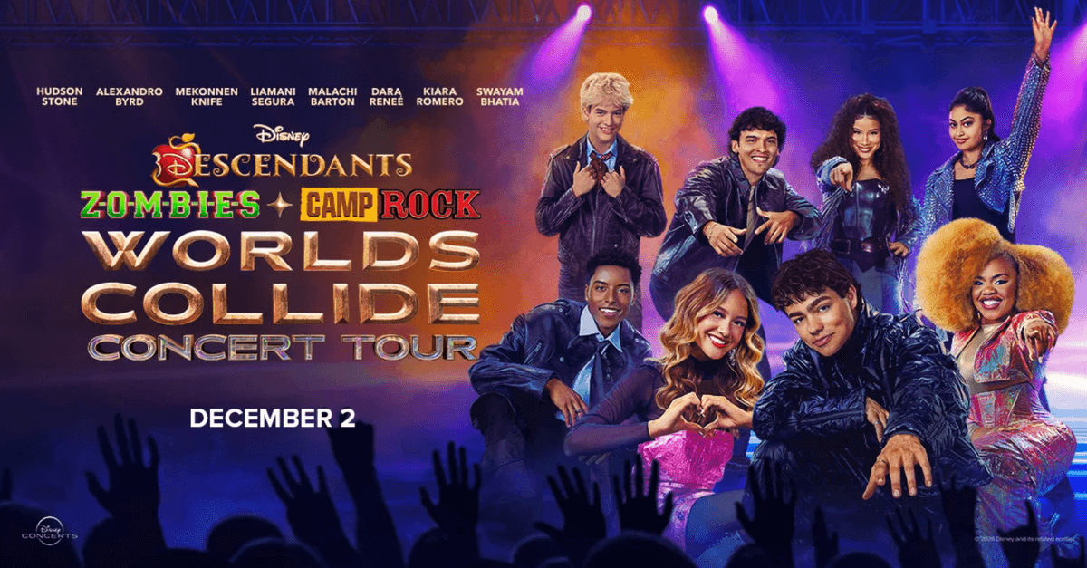 Your chance to win 4 tickets to Disney Descendants, ZOMBIES & Camp Rock: Worlds Collide Concert Tour