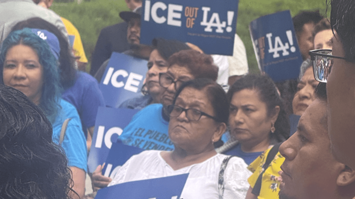Immigrant advocacy groups rally in DTLA head of hearing in case against ICE raids