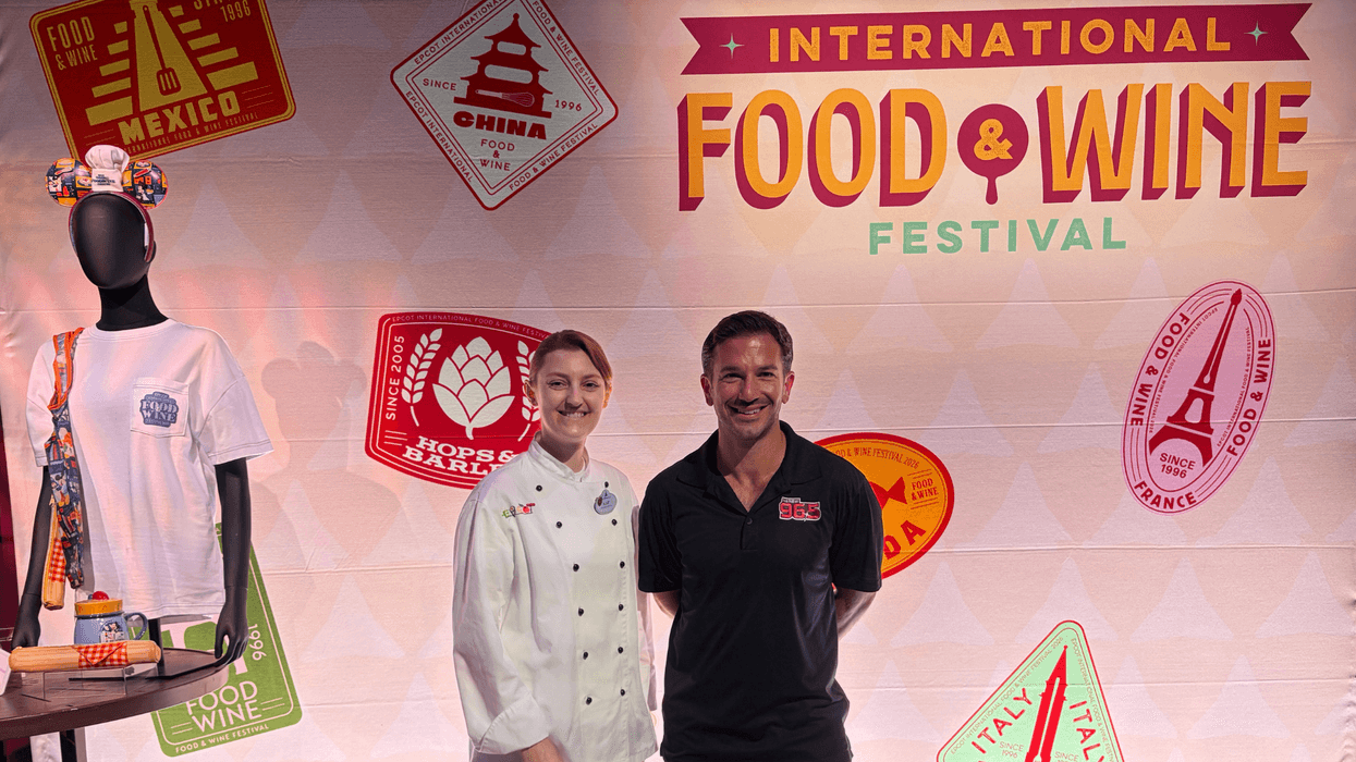 Bennett chats with Chef Kat on the International Food & Wine Festival at Walt Disney World