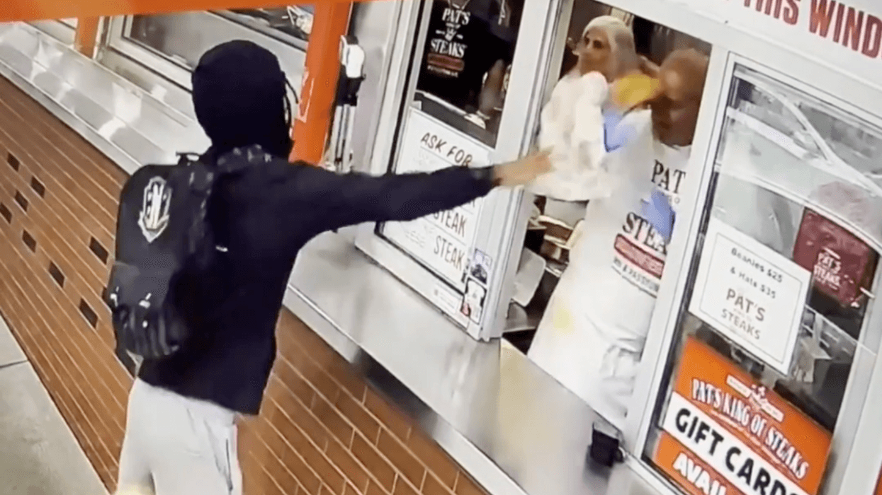 Man seen on video throwing cheesesteak at Pat’s King of Steaks worker
