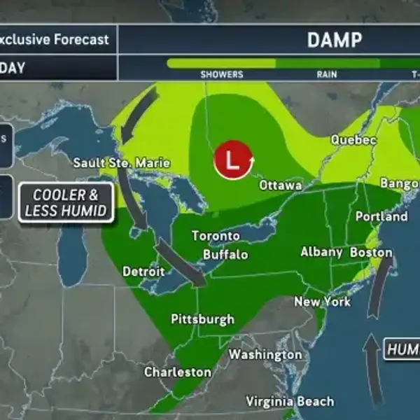 Wet Sunday, cool start to work week