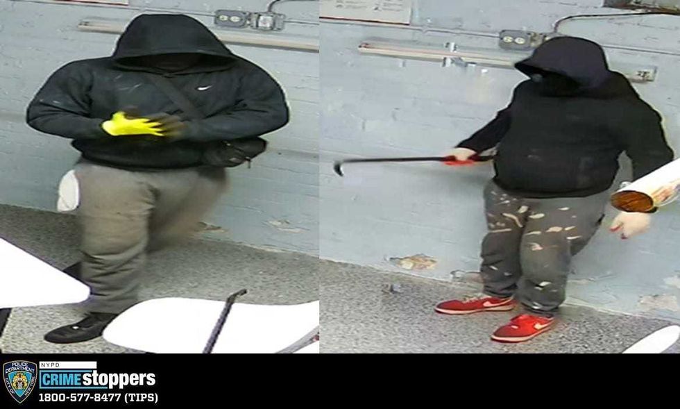 Images from police show the suspects masked and hooded