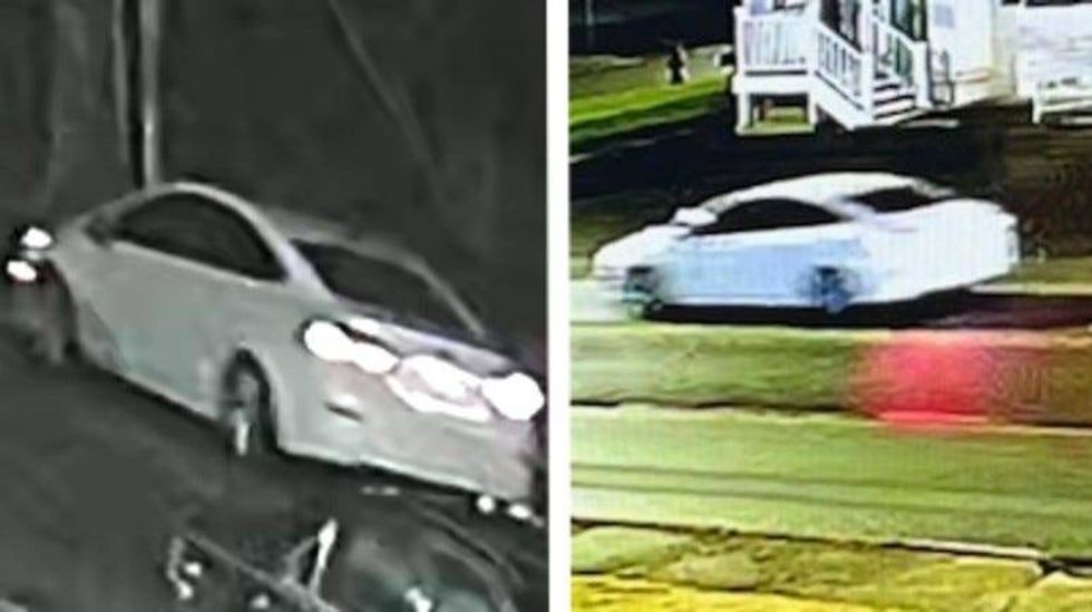 Images of a white sedan linked to a deadly shooting in Norristown on Sunday.
