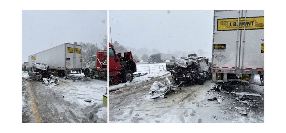 Images of crashes on I-94