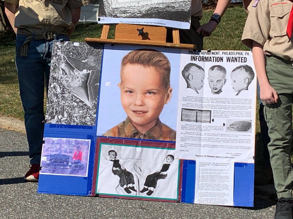 Images of Joseph used in the early stages of the investigation include pictures of his face, a staged black-and-white photograph of his body dressed in donated clothes and a color sketch of his face.