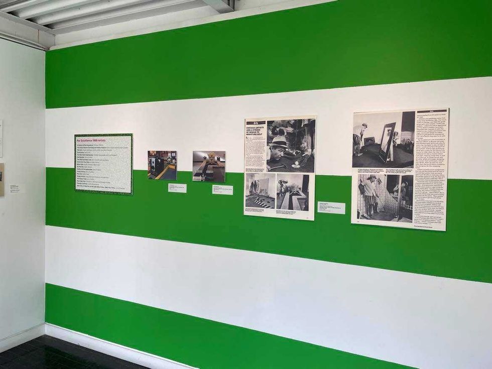 In addition to the mini golf exhibit, the Elmhurst Art Museum features a display at the end highlighting what the original Par Excellence was like in Chicago.