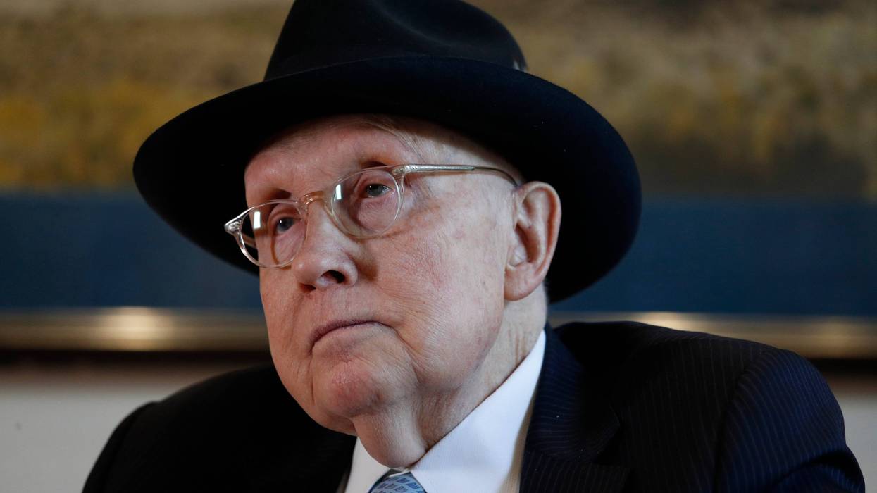 In this Feb. 19, 2020 file photo, former U.S. Sen. Harry Reid listens during an interview in Las Vegas.