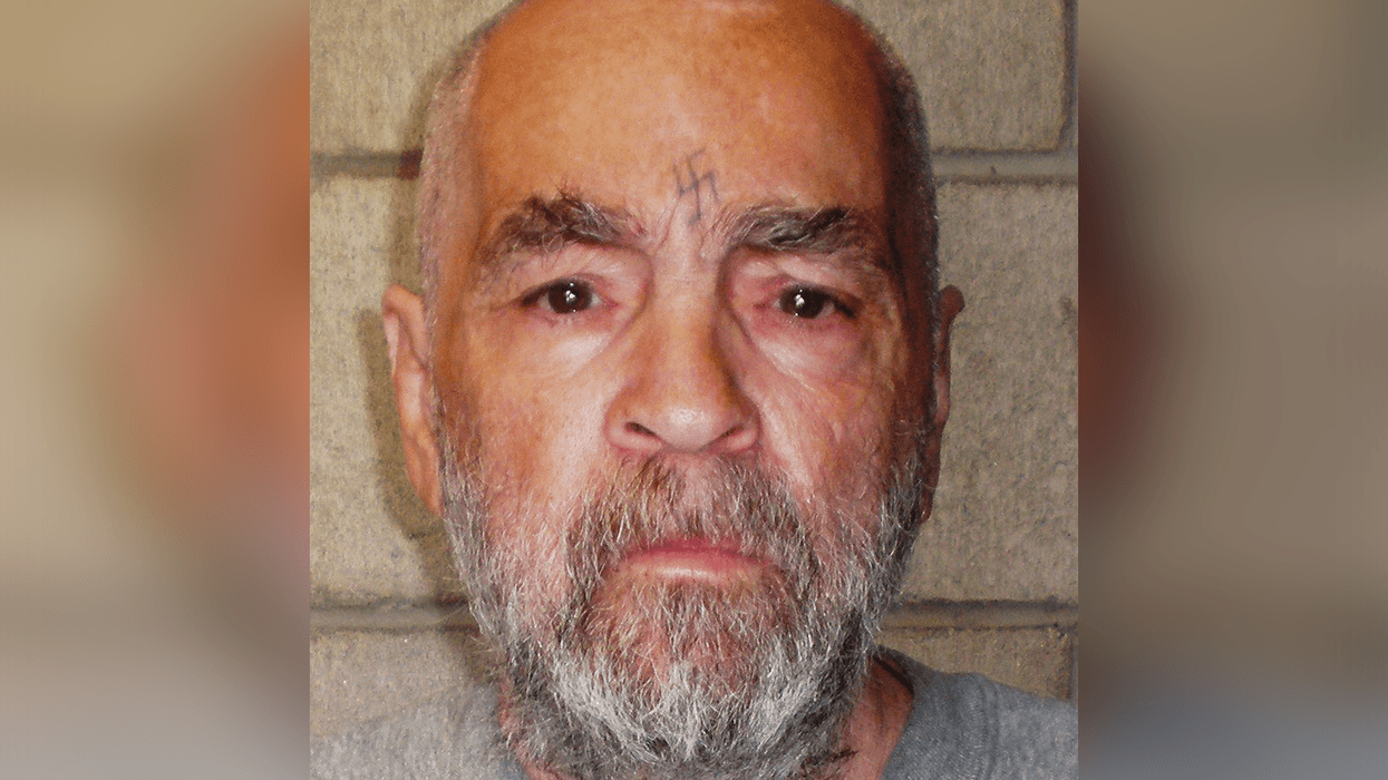 In this handout photo from the California Department of Corrections and Rehabilitation, Charles Manson, 74, poses for a photo on March 18, 2009 at Corcoran State Prison, California.