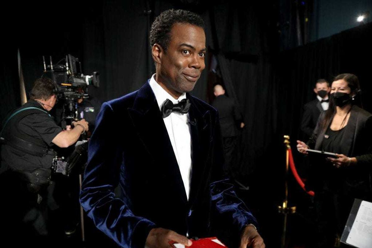 In this handout photo provided by A.M.P.A.S., Chris Rock is seen backstage during the 94th Annual Academy Awards at Dolby Theatre on March 27, 2022 in Hollywood, California.