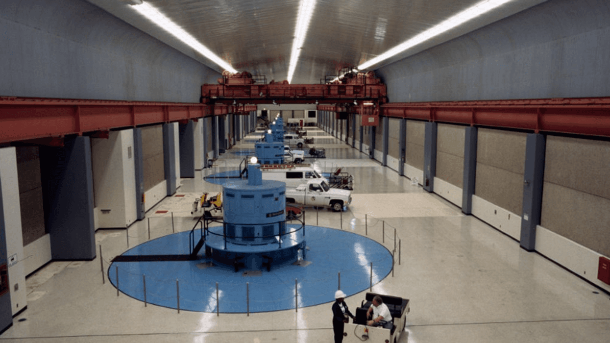In this handout photo provided by the Department of Water Resources, the Edward Hyatt Powerplant, located beneath Oroville Dam, can both pump water and generate power depending on the needs of the California Department of Water Resources facility.
