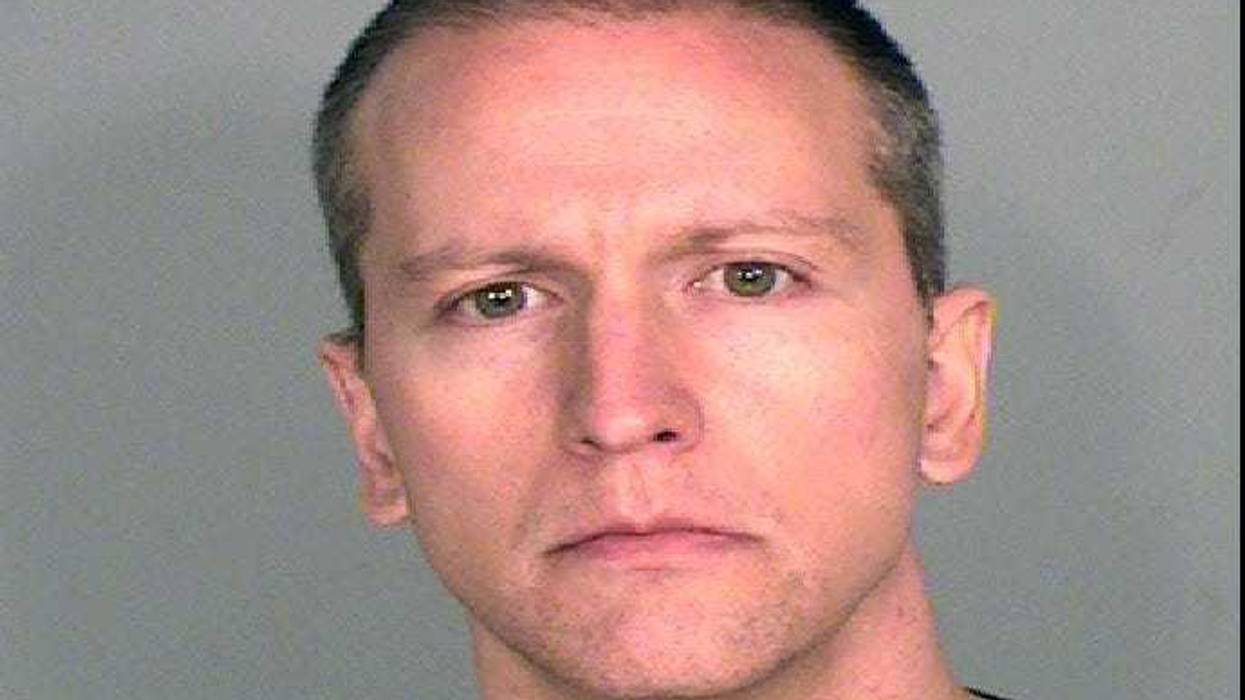 In this handout provided by Ramsey County Sheriff's Office, former Minneapolis police officer Derek Chauvin poses for a mugshot after being charged in the death of George Floyd .