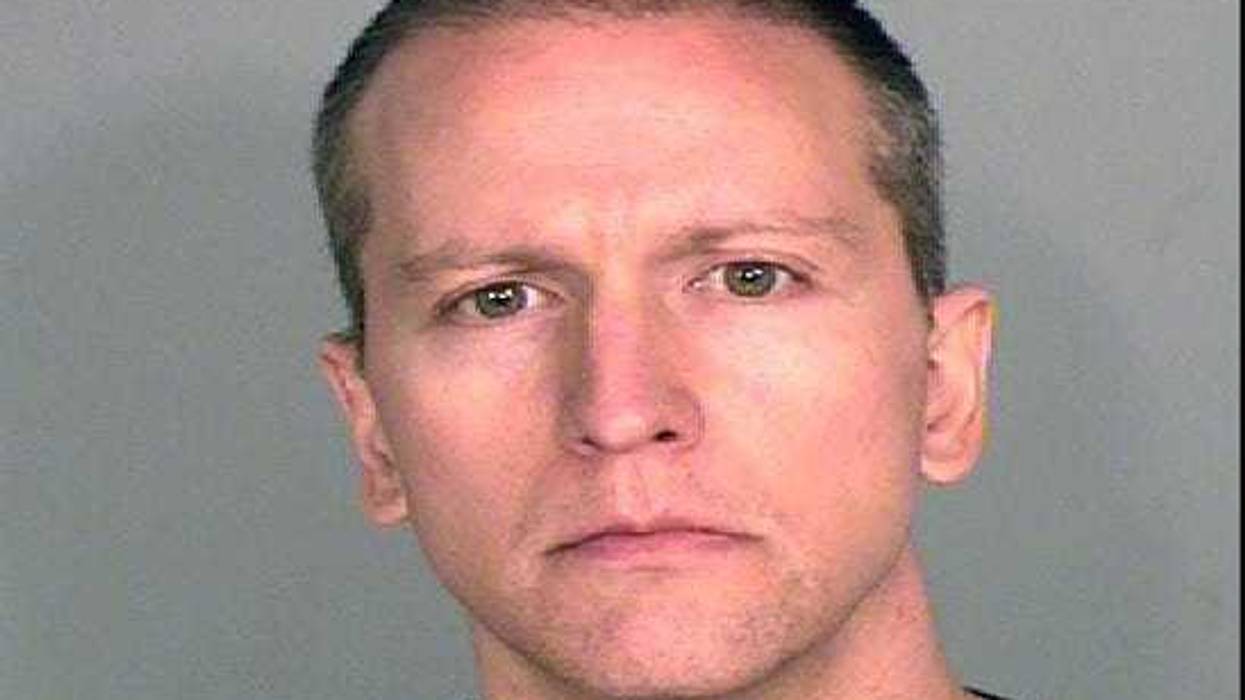 In this handout provided by Ramsey County Sheriff's Office, former Minneapolis police officer Derek Chauvin poses for a mugshot after being charged in the death of George Floyd .