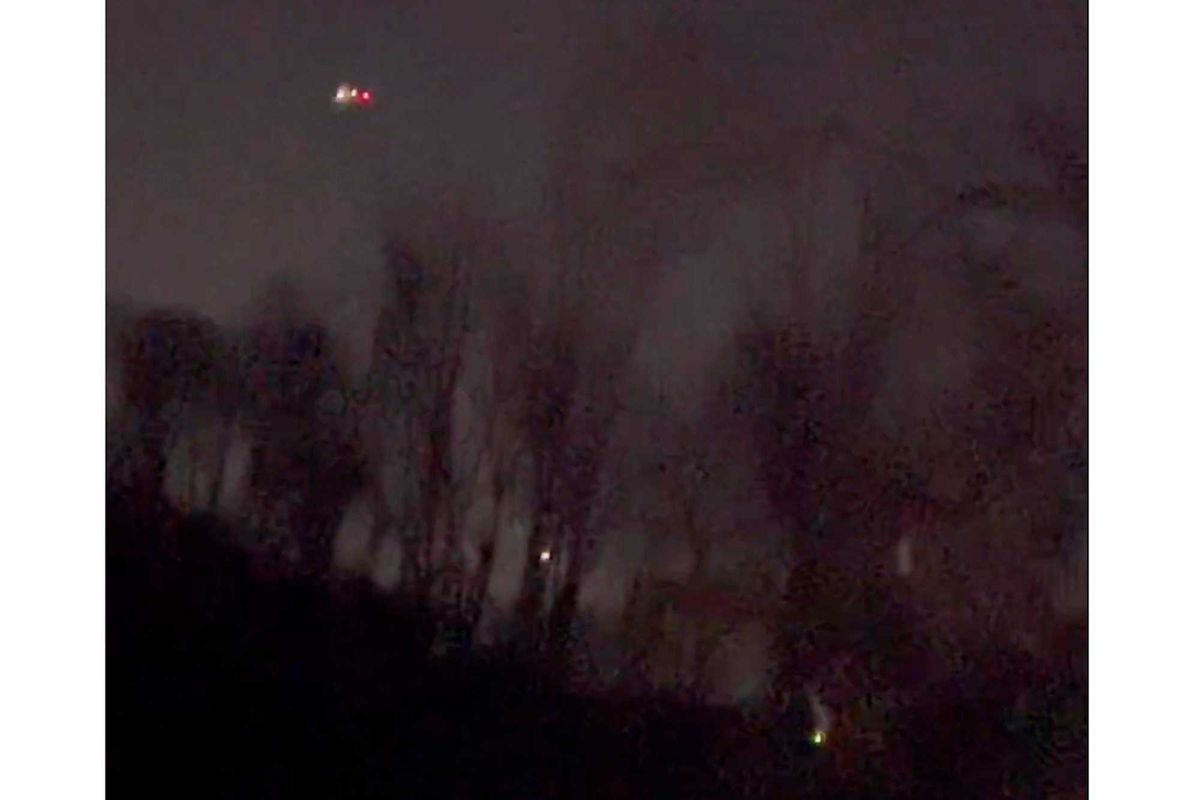 In this image taken from video provided by MartyA45_, several drones appear to be flying over Randolph, N.J., on Wednesday, Dec. 4, 2024.