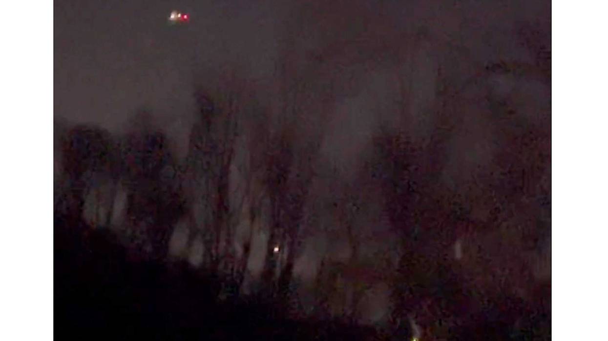 In this image taken from video provided by MartyA45_, several drones appear to be flying over Randolph, N.J., on Wednesday, Dec. 4, 2024.