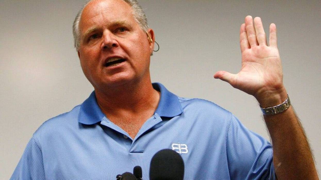 In this Jan. 1, 2010 file photo, conservative talk show host Rush Limbaugh speaks during a news conference at The Queen's Medical Center in Honolulu.