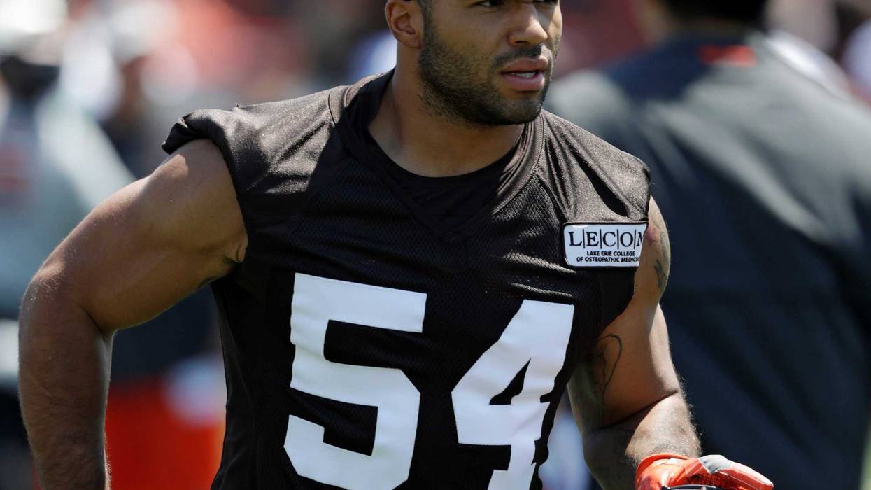 In this July 26, 2018, file photo, Cleveland Browns' Mychal Kendricks is shown during an NFL football training camp in Berea, Ohio.
