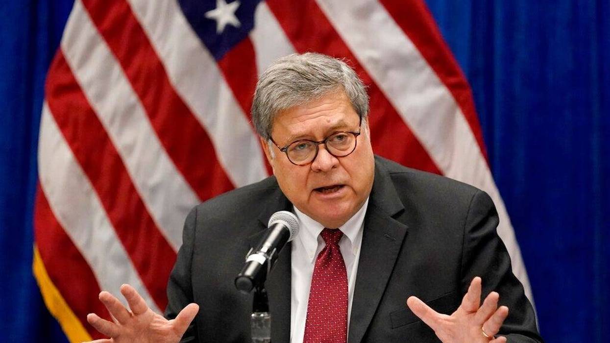 In this Oct. 15, 2020, file photo, Attorney General William Barr speaks during a roundtable discussion on Operation Legend in St. Louis. Barr has announced he is resigning.