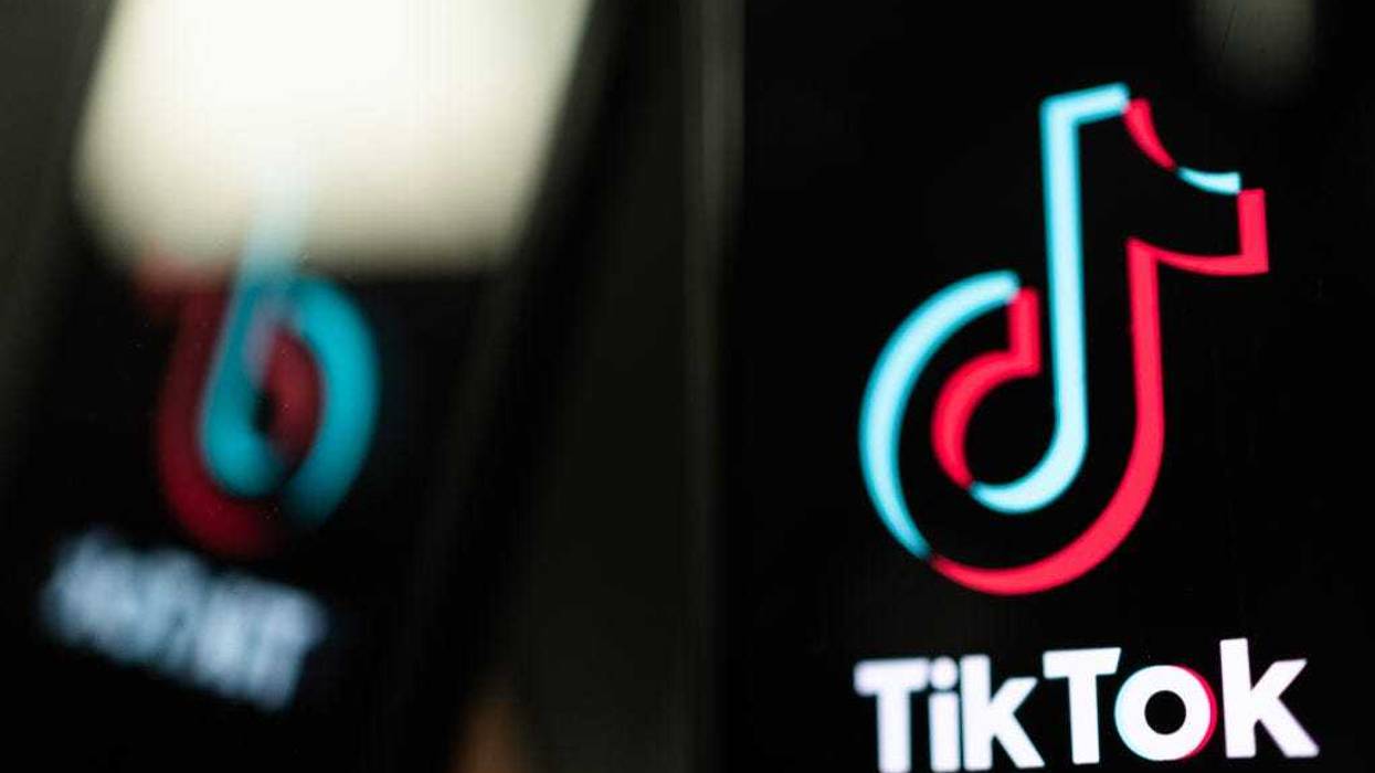 In this photo illustration, a TikTok logo is displayed on an iPhone on February 28, 2023 in London, England.