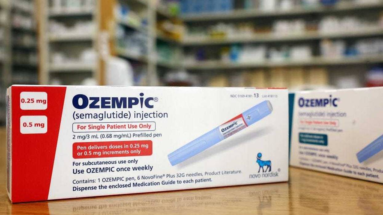 In this photo illustration, boxes of the diabetes drug Ozempic rest on a pharmacy counter on April 17, 2023 in Los Angeles, California. Ozempic was originally approved by the FDA to treat people with Type 2 diabetes- who risk serious health consequences without medication. In recent months, there has been a spike in demand for Ozempic, or semaglutide, due to its weight loss benefits, which has led to shortages. Some doctors prescribe Ozempic off-label to treat obesity. (Photo illustration by Mario Tama/Getty Images)