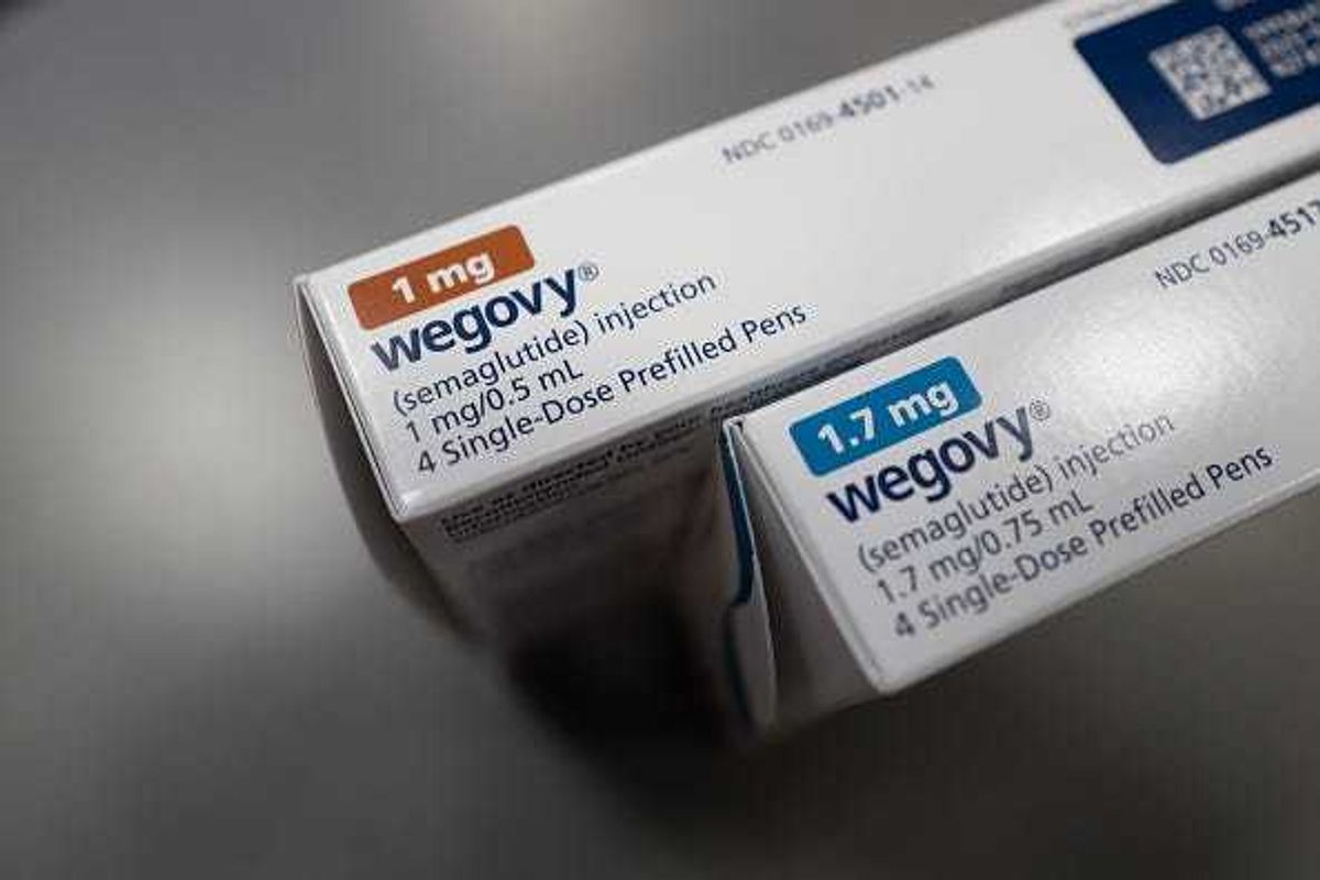 In this photo illustration, the injectable weight-loss medication Wegovy is available at New City Halstead Pharmacy on April 24, 2024 in Chicago, Illinois.